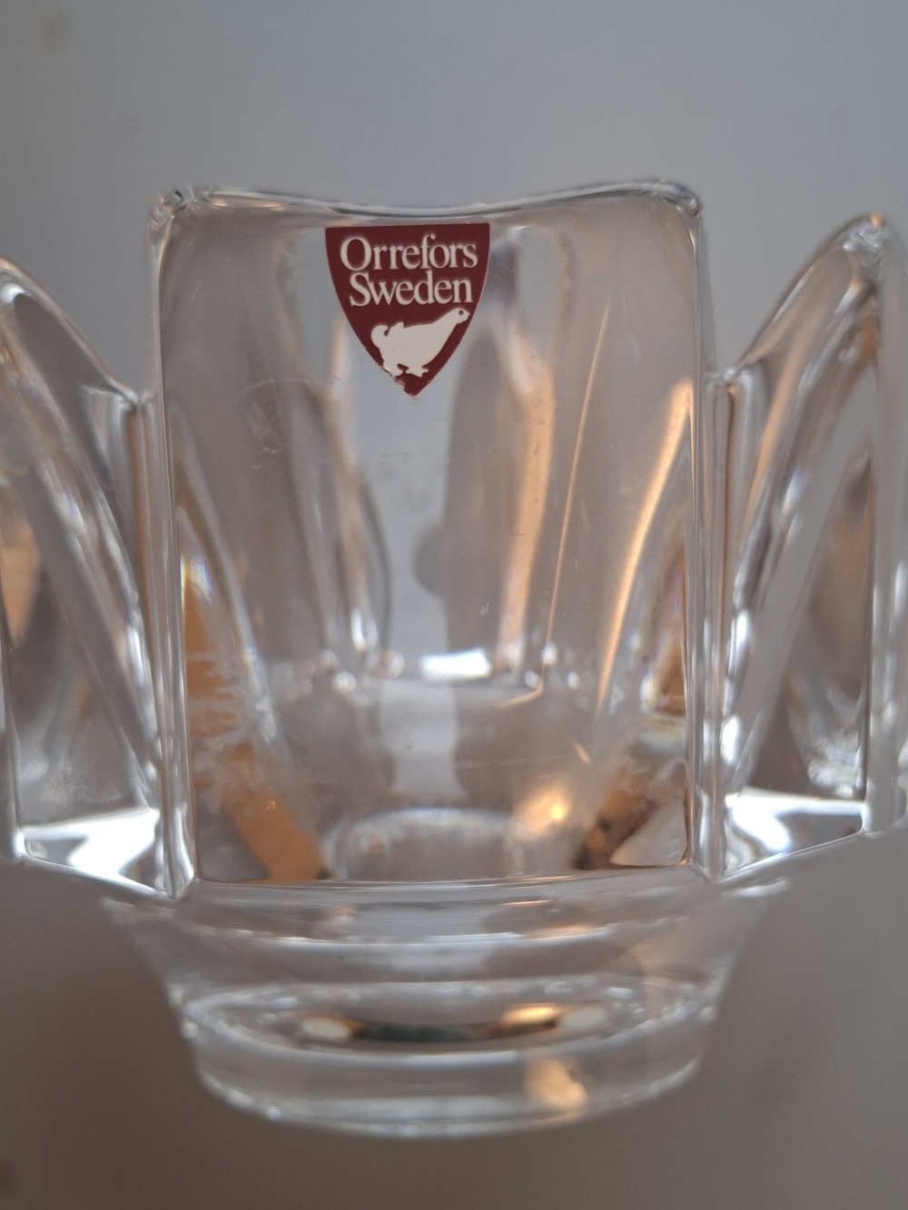 4.5"  Vintage Orrefors Sweden Crystal Bowl Sculpted Glass Candy Dish Home Decor - Picture 4 of 8